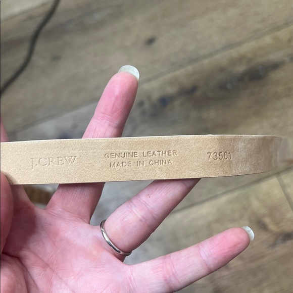 J. Crew Brown & Tan Snake Embossed Leather Belt Size M - Picture 6 of 8